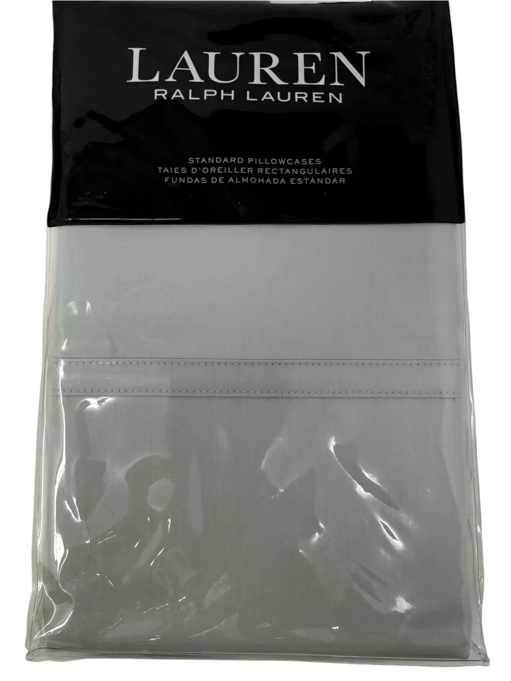 Lauren Ralph Lauren 2 Standard Pillowcases Spencer Solid Sateen Sage green NWT